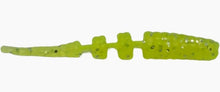Load image into Gallery viewer, 1.4" skeleton worm, chartreuse sparkle
