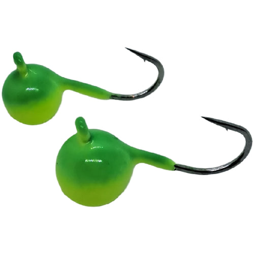 Lime Chartreuse Glow Pellet Head tungsten jig, 4mm and 5mm size