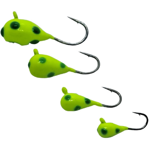 Chartreuse Wonderbread Glow tungsten jig, 4 available sizes