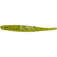 Load image into Gallery viewer, 1&quot; skeleton worm, chartreuse sparkle
