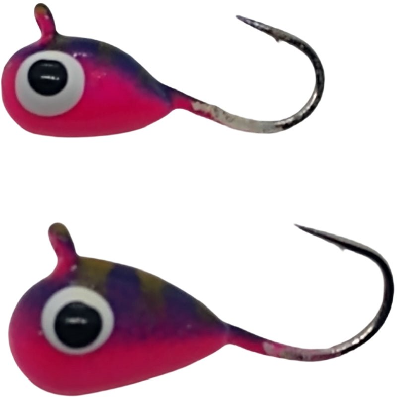 Pink/purple tiger tungsten jigs, 3mm and 4mm