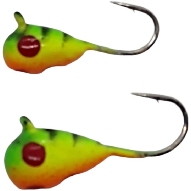 Perch tungsten jig in 3mm and 4mm sizes, non-glow